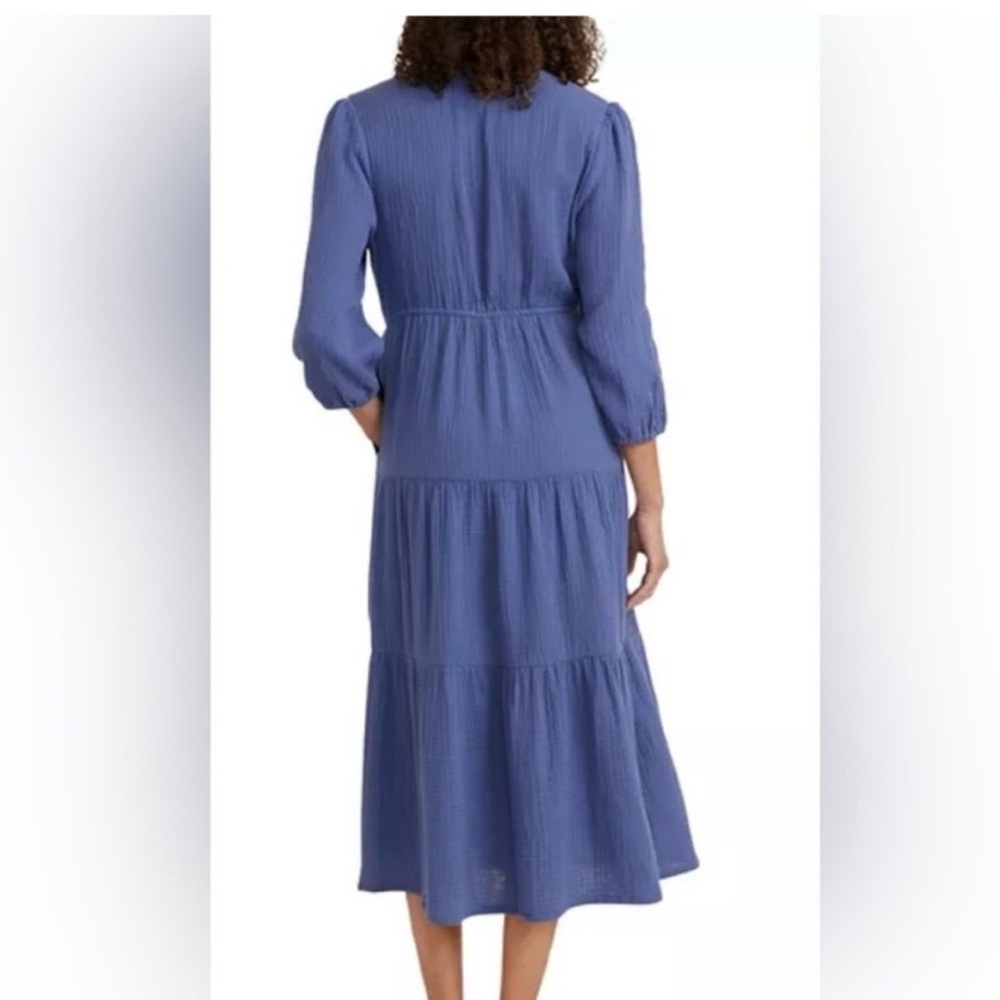 Marine Layer Willow Blue Midi Dress size small cotton excellent pockets - Picture 8 of 9